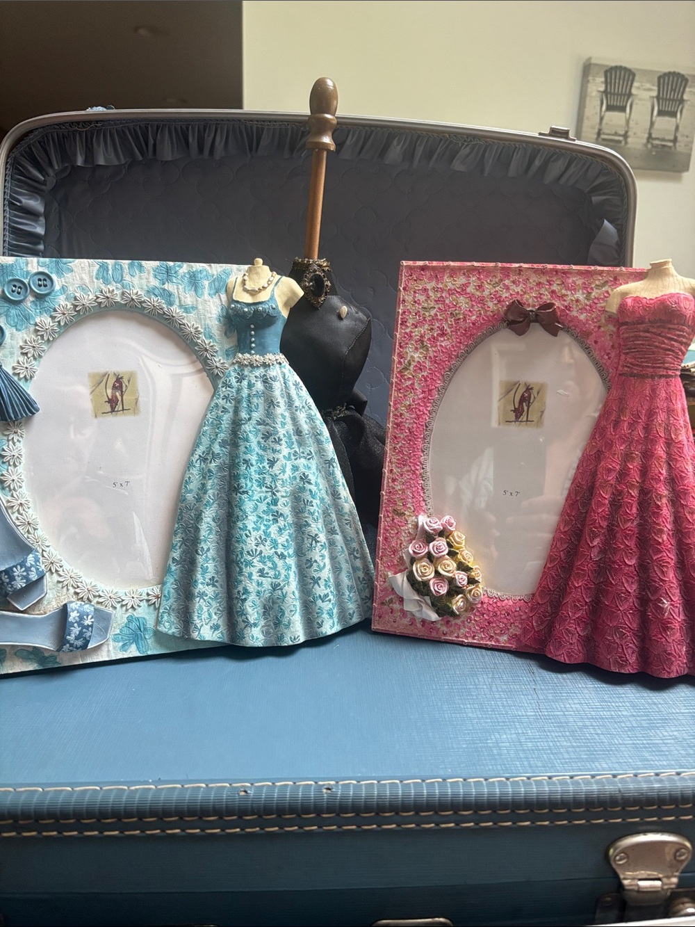 resin 5x7" picture frame 3D charming set